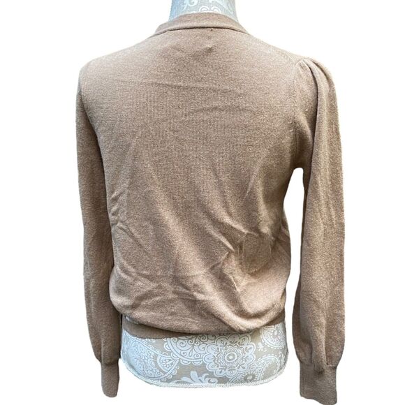 Dear Drew by Drew Barrymore Beige Tan Cashmere Wool Wrap Top Size M - Picture 6 of 11